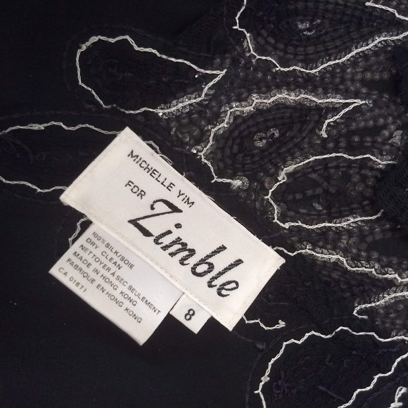 vintage 80s stunning elegant silk cocktail dress sequin🎈HOST PICK🎈 - Picture 10 of 14